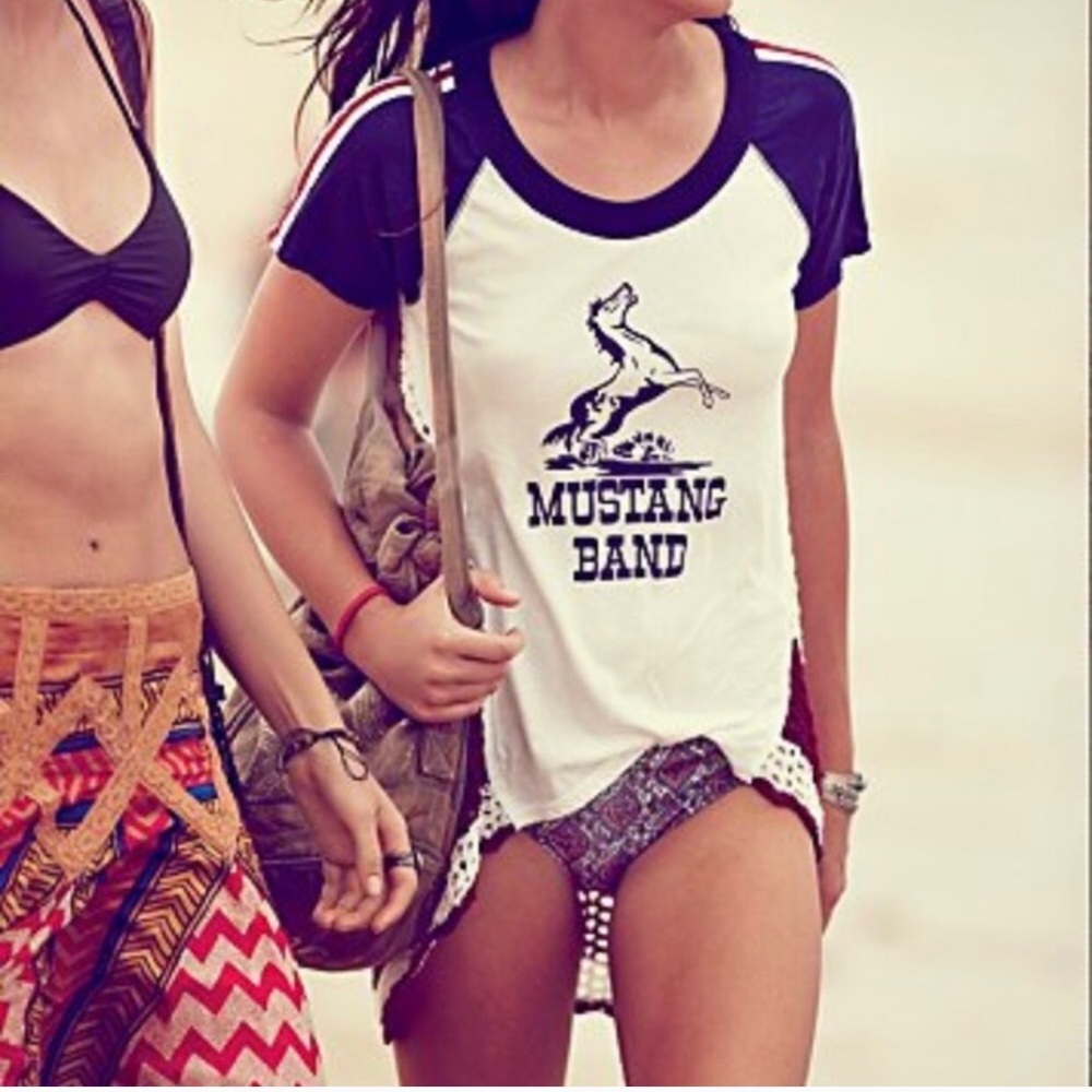 Free People “Mustang Band” T with Crocheted back
